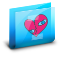 Folder Broken Heart Blue Icon
